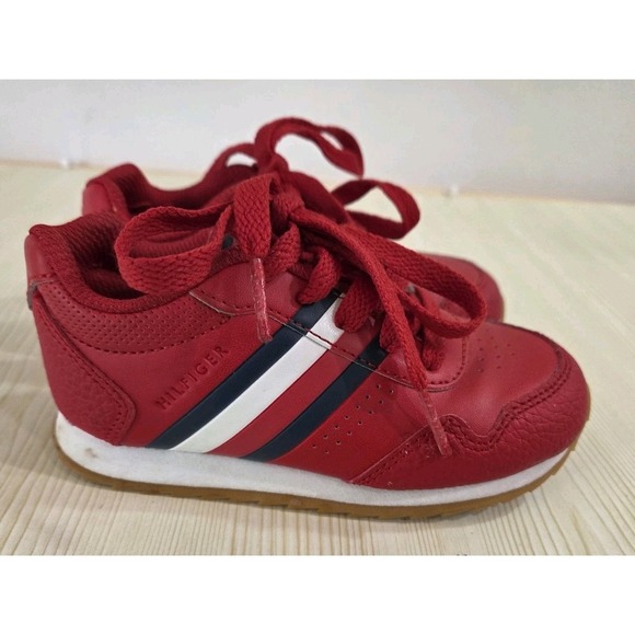 Tommy Hilfiger Infant Boys Sneakers Red Walking Shoes Kids, 8 - Picture 2 of 7